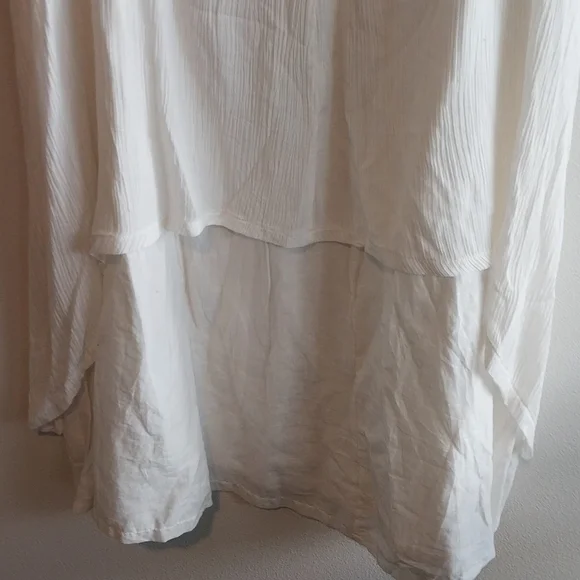 Anself White Gauze Long Sleeve Lagenlook Tiered Maxi Dress - Picture 6 of 9